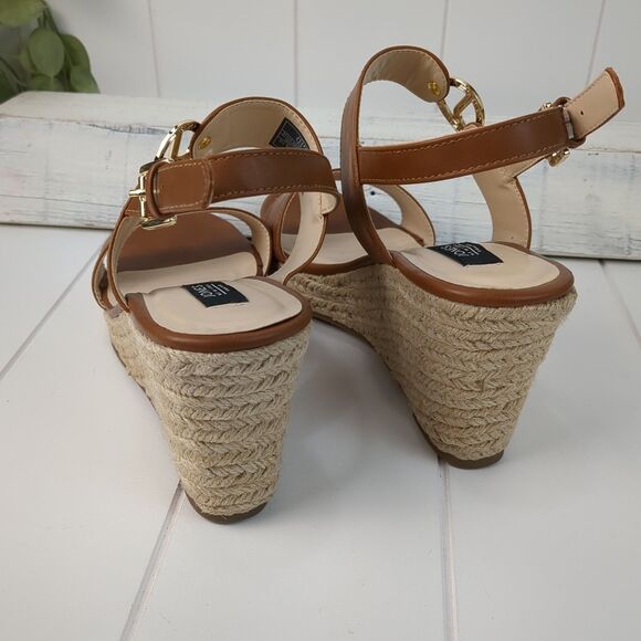 Jones New York Isotta Espadrille Brown Jute Woven Wedge Sandal Women's 10 - Picture 6 of 12